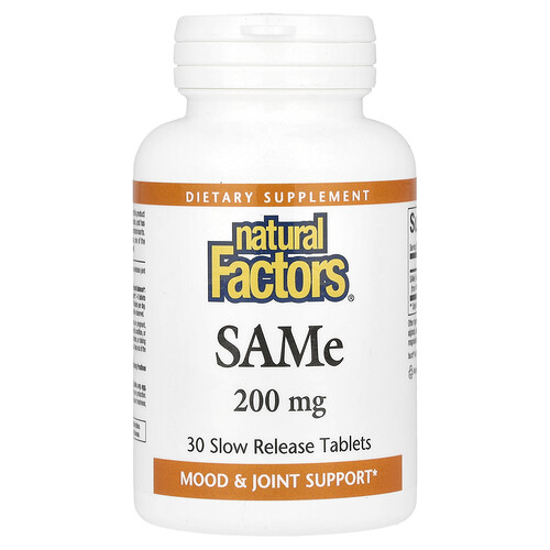 Natural Factors SAMe , 200 mg, 30 Slow Release Tablets