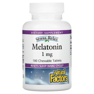 

Natural Factors Stress-Relax Melatonin 1 mg 180 Chewable Tablets