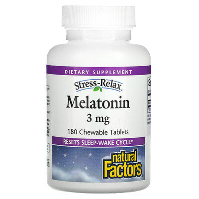 

Natural Factors Stress-Relax Melatonin 3 mg 180 Chewable Tablets