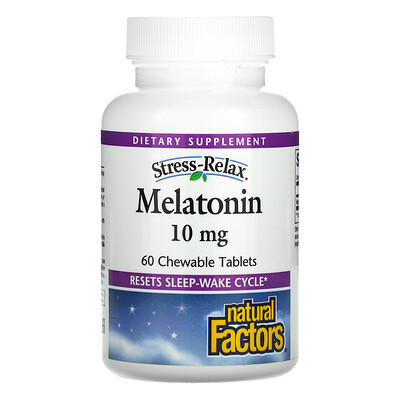 

Natural Factors Stress-Relax Melatonin 10 mg 60 Chewable Tablets