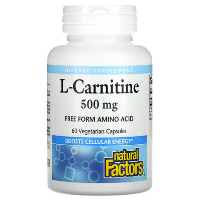 Natural Factors L-Carnitine, 500 mg, 60 Vegetarian Capsules