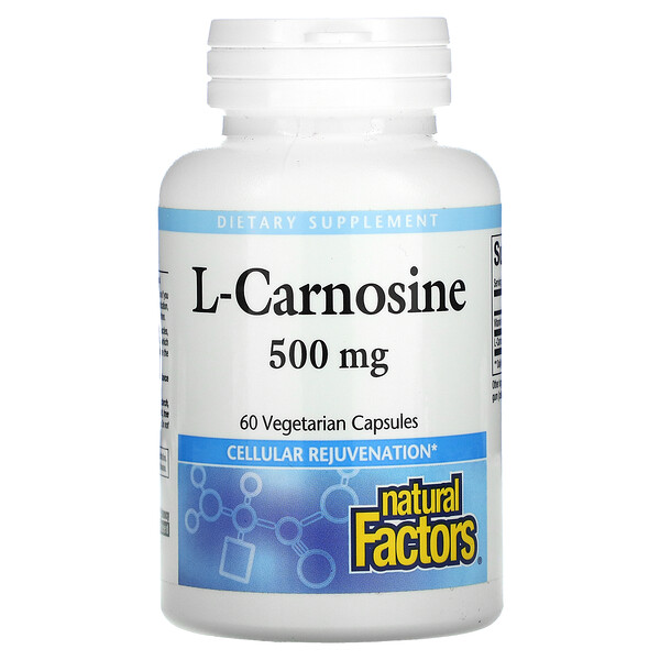 Natural Factors L Carnosine 500 Mg 60 Vegetarian Capsules