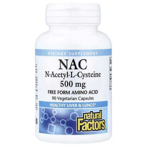Natural Factors, NAC, N-Acetyl-L-Cystein, 500 mg, 90 pflanzliche Kapseln