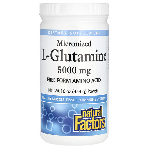 Natural Factors Micronized L-Glutamine Powder, 16 oz (454 g)