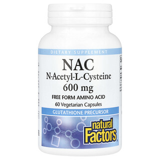 Natural Factors, NAC（N-乙酰-L-半胱氨酸），600 毫克，60 粒素食胶囊