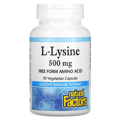 

Natural Factors L-Lysine 500 mg 90 Vegetarian Capsules