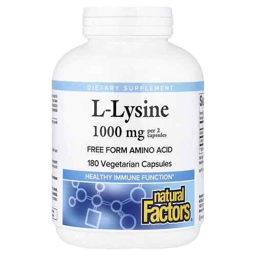 Natural Factors, L-Lysin, 500 mg, 180 pflanzliche Kapseln