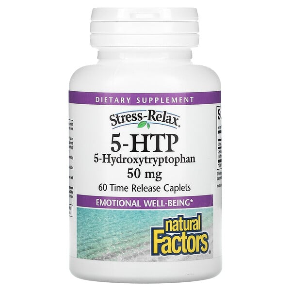 Natural Factors, 5-HTP, 50 mg, 60腸溶性コーティングカプレット