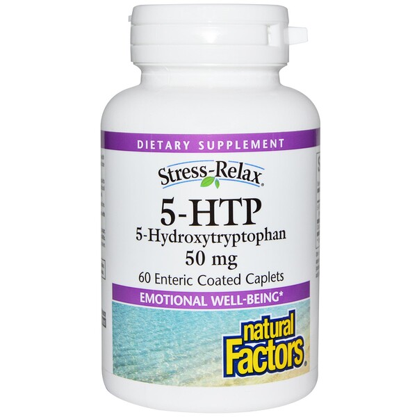 Natural Factors, 5-HTP, 50 mg, 60腸溶性コーティングカプレット