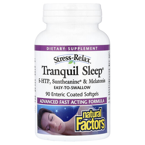 Natural Factors, Stress-Relax®, Tranquil Sleep®, 90 cápsulas blandas con recubrimiento entérico