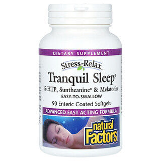 Natural Factors, Stress-Relax, Tranquil Sleep, Suplemento que promueve la relajación, 90 cápsulas blandas con recubrimiento entérico