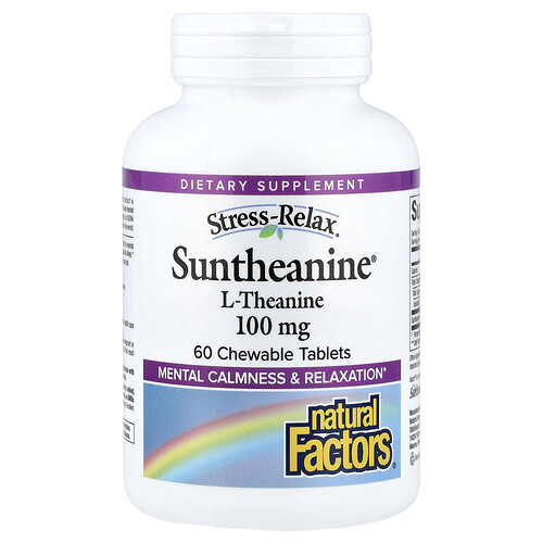 Natural Factors, Stress-Relax®, Suntheanine®, L-Theanin, 60 Kautabletten (100 mg pro Tablette)