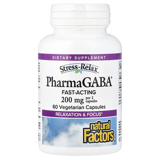 Natural Factors, Stress-Relax®, Pharma GABA®, 60 cápsulas vegetales (100 mg por cápsula)