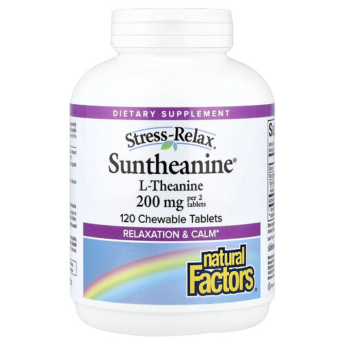 Natural Factors, Stress-Relax®, Suntheanine® L-Theanine, Fruit, 120 Chewable Tablets (100 mg per Tablet)