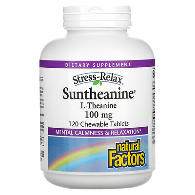 Natural Factors Suntheanine, 100 mg , 120 Chewable Tablets