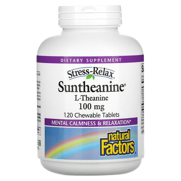 Natural Factors, Suntheanine, 100 мг, 120 жевательных таблеток