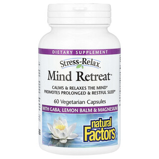 Natural Factors, Stress-Relax, средство для расслабления ума, 60 вегетарианских капсул