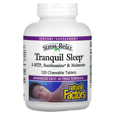 

Natural Factors Stress-Relax Tranquil Sleep 5-HTP Suntheanine & Melatonin 120 Chewable Tablets