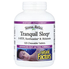 Stress-Relax®, Tranquil Sleep®, 5-HTP, Suntheanine® і мелатонін, 120 жувальних таблеток