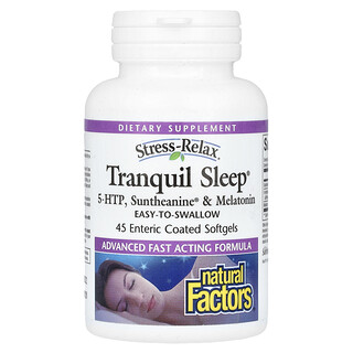 Natural Factors, Stress-Relax, Sueño tranquilo, 45 cápsulas blandas con recubrimiento entérico