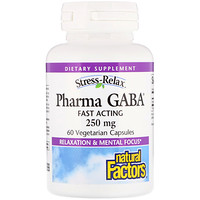 Stress-Relax, Pharma GABA, 250 мг, 60 вегетарианских капсул - изображение