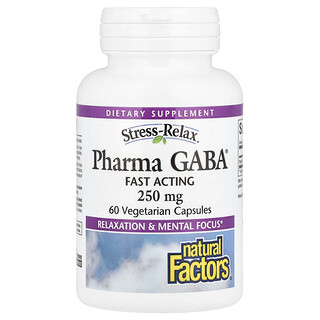 Natural Factors, Stress-Relax®, Pharma GABA®, 250 мг, 60 вегетарианских капсул