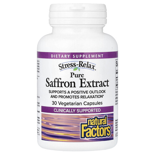 Natural Factors Stress-Relax®, Pure Saffron Extract, 30 Vegetarian Capsules (28 mg per Capsule)