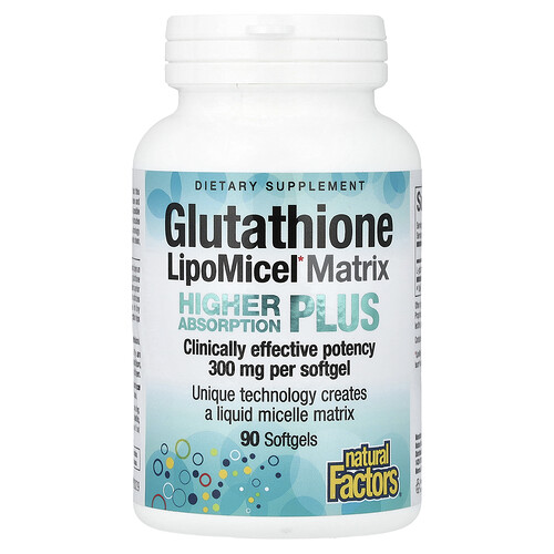Natural Factors Glutathione LipoMicel Matrix, 300 mg, 90 Softgels
