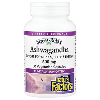 Natural Factors, Stress-Relax®, Ashwagandha, 600 mg, 60 vegetarische capsules