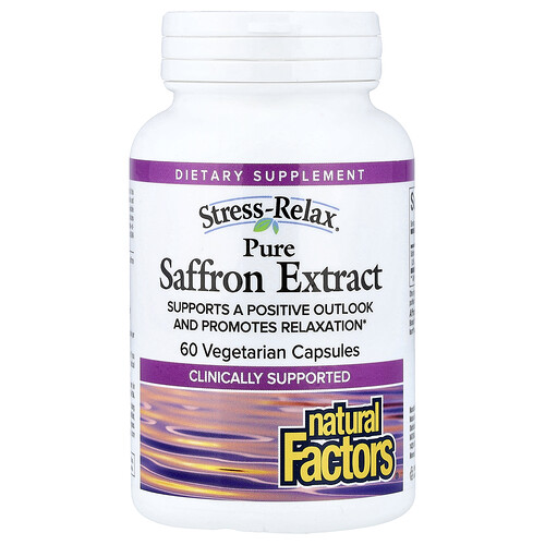 Natural Factors Stress-Relax®, Pure Saffron Extract, 60 Vegetarian Capsules (28 mg per Capsule)