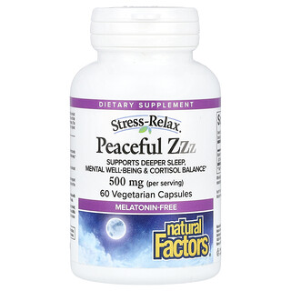 Natural Factors, Stress-Relax®, ZZZ yang Damai, 60 Kapsul Vegetarian (250 mg per Kapsul)