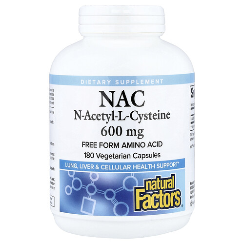 Natural Factors, NAC, 600 mg, 180 pflanzliche Kapseln
