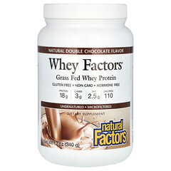 Whey Factors®, сироватковий протеїн від тварин трав’яного відгодовування, натуральний подвійний шоколад, 340 г