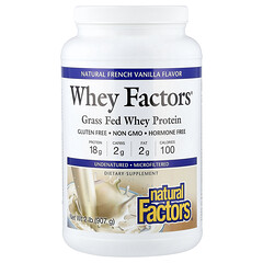 Whey Factors®, сироватковий протеїн із трав'яного вигодовування, натуральна французька ваніль, 907 г (2 фунти)