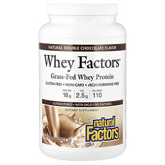 Whey Factors®, сироватковий протеїн трав'яного відгодовування, натуральний подвійний шоколад, 907 г (2 фунти)