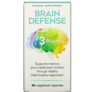 Natural Factors, 3 Brains，大脑防御，90 粒素食胶囊