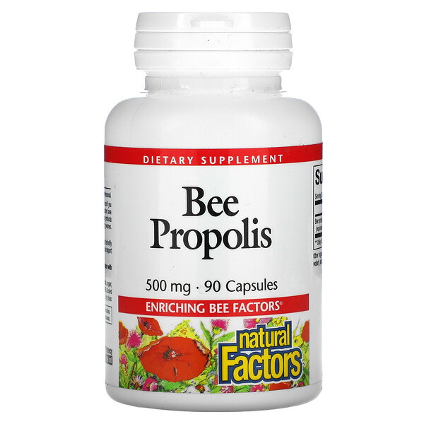 Natural Factors‏, Bee Propolis, 500 mg, 90 Capsules