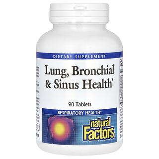 Natural Factors, Santé des poumons, des bronches et des sinus, 90 comprimés