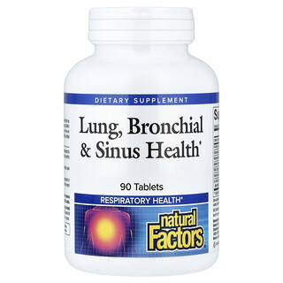 Natural Factors, Lung, Bronchial & Sinus Health, Gesundheit der Lunge, Bronchien und Nasennebenhöhlen, 90 Tabletten