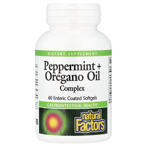 Natural Factors , Peppermint + Oregano Oil Complex, 60 Enteric Coated Softgels - Image 2