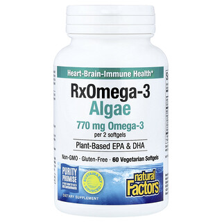 Natural Factors, RxOmega3 Algae, 60 Vegetarian Softgels