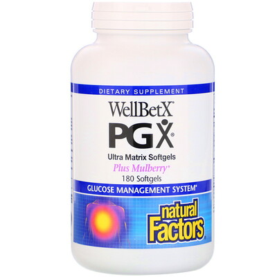 Natural Factors WellBetX PGX, с шелковицей, 180 гелевых капсул
