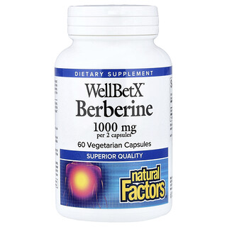 ناتورال فاكتورز‏, بربرين WellBetX®‎، ‏60 كبسولة نباتية (500 ملجم لكل كبسولة)