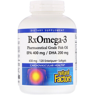 Natural Factors Rx Omega-3 Factors, 630 mg, 120 Softgels