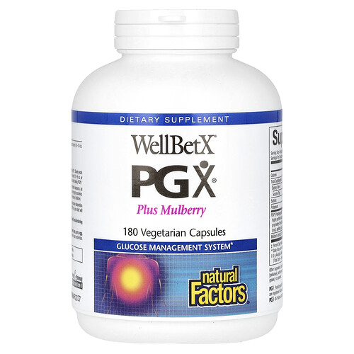 Natural Factors WellBetX PGX, Plus Mulberry, 180 Vegetarian Capsules