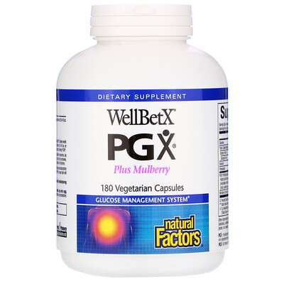 Natural Factors WellBetX PGX, с шелковицей, 180 растительных капсул