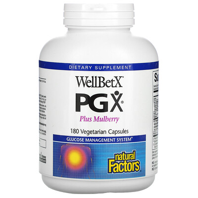 Natural Factors WellBetX PGX с шелковицей 180 растительных капсул