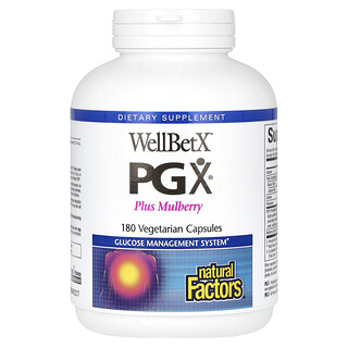 Natural Factors, WellBetX PGX, Plus Mulberry, 180 Kapsul Vegetarian
