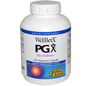 Купить Natural Factors, WellBetX PGX, с шелковицей, 180 растительных капсул  на IHerb