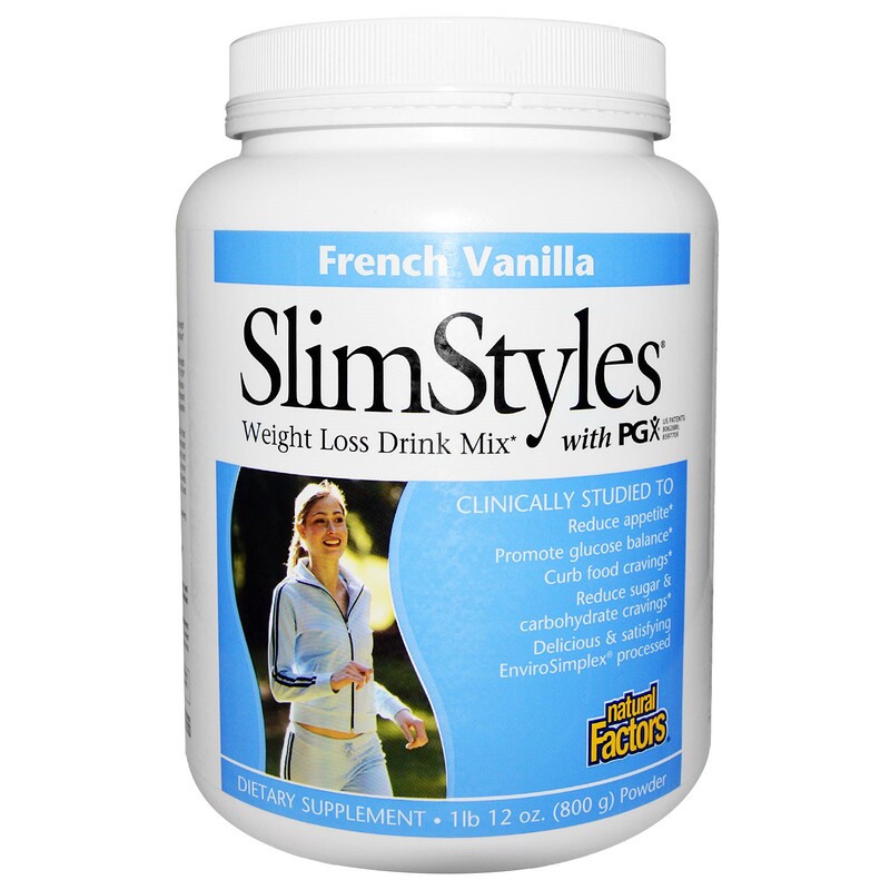 Natural Factors, SlimStyles, Weight Loss Drink Mix, with PGX, French